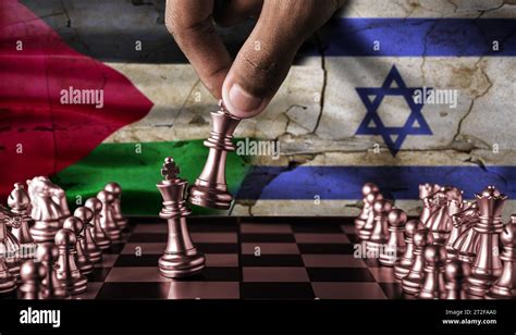 Palestina Vs Israel Conflicto Concepto En Tablero De Ajedrez Guerra