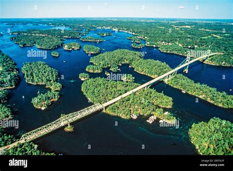 Aerial image of Thousand Islands, Ontario, Canada Stock Photo - Alamy