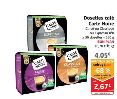 Promo Dosettes Café Carte Noire chez Colruyt iCatalogue fr