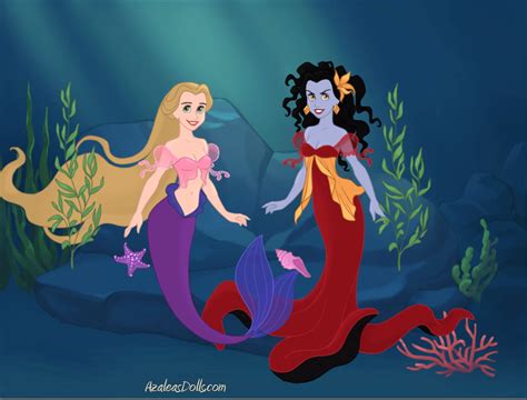 Rapunzel Mermaid And Mother Gothel Sea Witch Sirenas