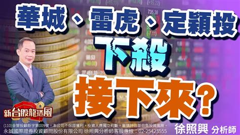 華城、雷虎、定穎投下殺，接下來｜20230509｜徐照興 分析師｜新台股龍捲風 Youtube