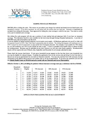 Fillable Online Application For Sliding Fee Scale Adjustment Nochsi