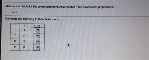 Solved Make A Truth Table For The Given Statement Assume Chegg