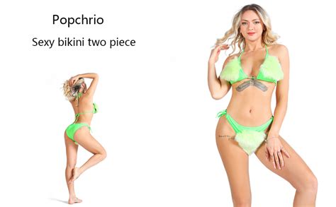Amazon Women S Bikini Set Two Piece Furry Fuzzy Plush Fluffy Swimsuit Naughty Outfits For