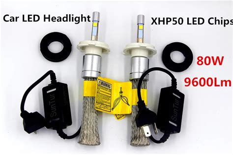 2x R3 80W 9600LM Car H7 LED Headlight H1 H3 H4 H8 H9 H11 9005 HB3 HB4