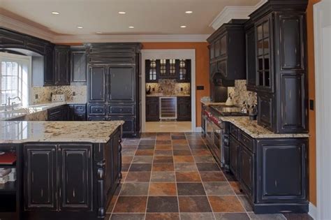 20 Stunning Black Kitchen Cabinets Distressed Kitchen Cabinets