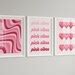 Set Of Hot Pink Posters Piece Wall Art Retro Y K Minimal Preppy Aesthetic Room Decor