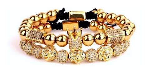 Pulsera Krasha Doble León Y Corona De Hombre Plifbgk101 Meses sin