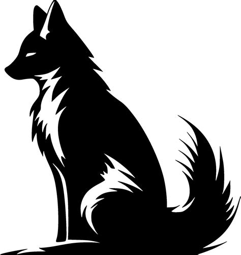 Fox, Black and White illustration 43277307 Vector Art at Vecteezy