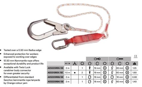 Protecta Sanchoc Shock Absorbing Lanyard Ae Kernmantle Rope