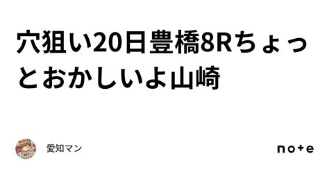 穴狙い🔥20日豊橋8rちょっとおかしいよ山崎｜愛知マン