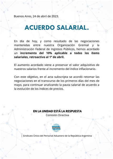 ACUERDO SALARIAL S U P A R A