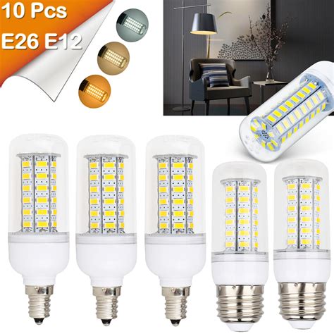 Pcs E E W W W W W Led Corn Light Bulbs Smd V White