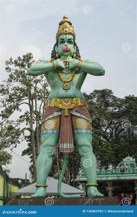 Huge Hindu Statue Of Lord Hanuman At Batu Caves In Kuala Lumpur In