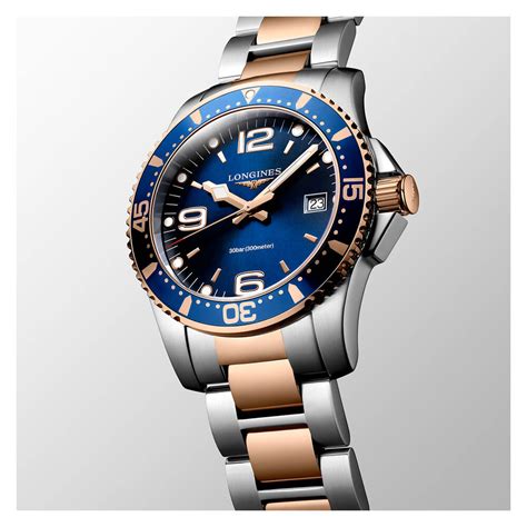 Longines Diving Hydroconquest Blue Rose Gold Bracelet Watch