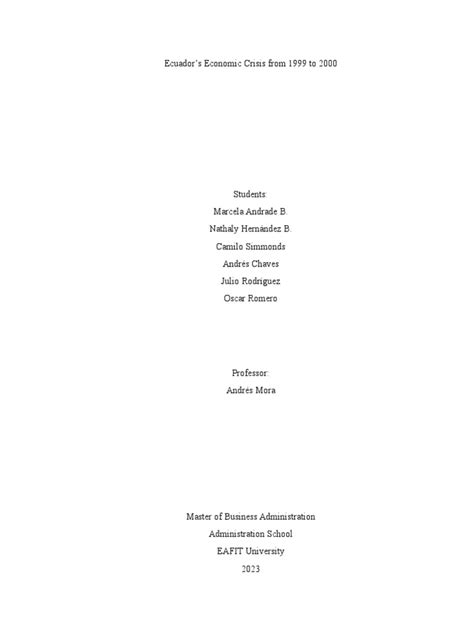 Crisis Ecuador Group 1 | PDF | Inflation | Monetary Policy