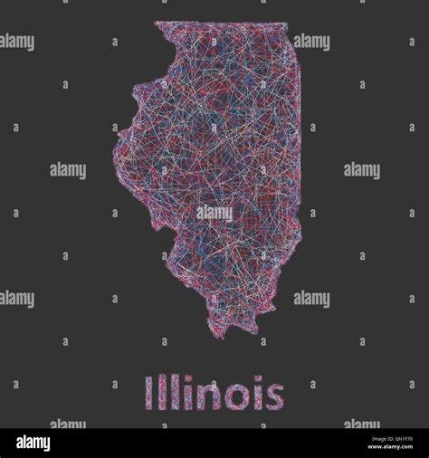 Illinois Line Art Map Stock Vector Image Art Alamy