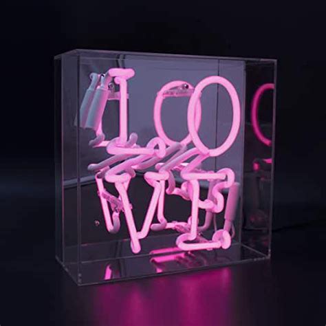 Pink Love Neon Pink Acrylic Box Clear Acrylic Neon Box Neon Licht