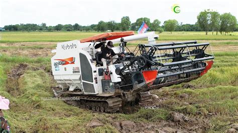 Powerful Kubota Combine Harvester Dc105x Working Skills Machine Cool