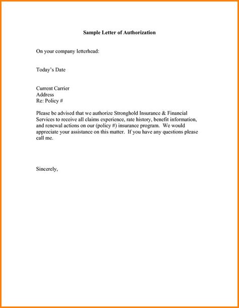 Sample Authorization Letter To Claim