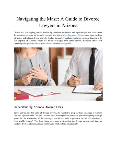 Navigating The Maze A Guide To Divorce Lawyers In Arizona