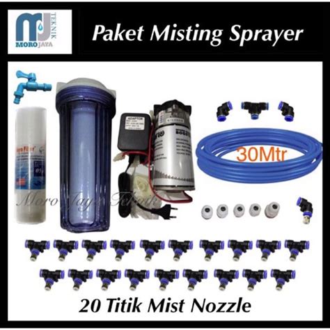 Jual Mesin Embun Walet Lengkap Set 20 Titik Nozzle Sprayer Misting