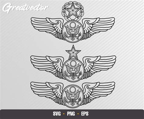 Air Force Enlisted Aircrew Wings Svg Eps Png Vector File Etsy