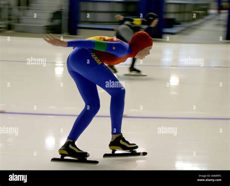 Long track speed skating Stock Photo - Alamy