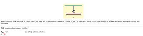 Solved L A Uniform Meter Stick Is Hung At Its Center From A Chegg