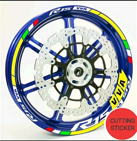 Jual STICKER VELG CUTTING STICKER YAMAHA R15 VVA ITALY YELLOW Di Lapak