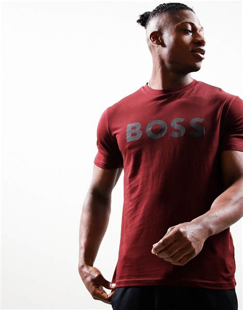 Boss Thinking 1 T Shirt Dark Red Terraces Menswear