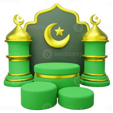 3d Ramadan Product Podium Decorated With Islamic Gate 22280637 Png