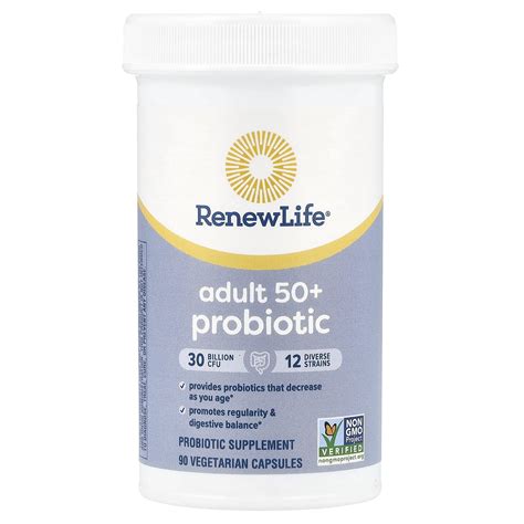 Renew Life Adult 50 Probiotic 30 Billion CFU 90 Vegetarian Capsules