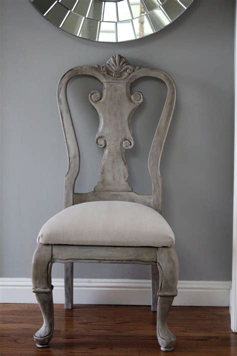 Thrifted Chair Painted With Annie Sloan Chalk Paint Paris Gray Old