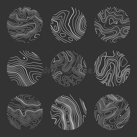 Mapa Topográfico Linhas De Contorno Elevação Da Altura Do Relevo