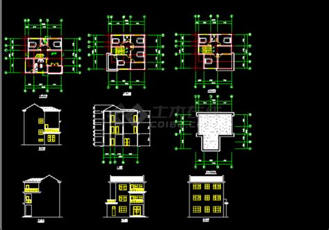 农村住宅建筑施工cad设计方案图住宅小区土木在线