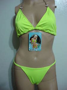 Nwt Skinny Dip Chain Detail Bikini Swim Suit Yellow Size Large Ebay