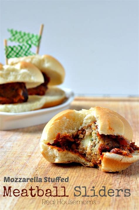 Cheesy Mozzarella Stuffed Meatball Sliders Real Housemoms