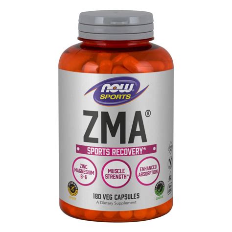 NOW Sports Nutrition, ZMA (Zinc, Magnesium and Vitamin B-6), Enhanced ...