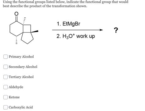 Solved Using the functional groups listed below, indicate | Chegg.com