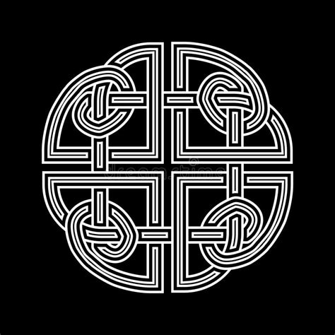 Dara Knot In Black Outline Celtic Symbol Isolated Background Stock