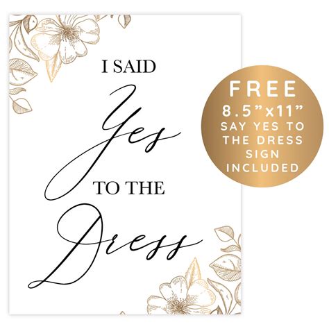 Say Yes To The Dress Signs Printable Set I Said Yes To The Etsy