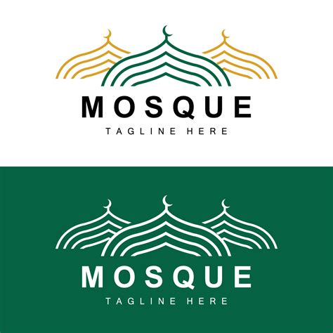 Moschee Logo Islamisch Anbetung Design Eid Al Fitr Moschee Geb Ude