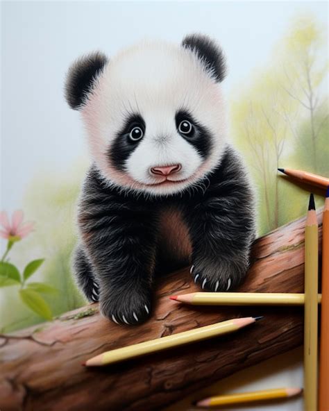 Ilustração em aquarela de panda Foto Premium