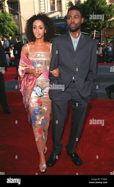 LOS ANGELES, CA - July 7, 1998: Actor CHRIS ROCK & wife at the world ...