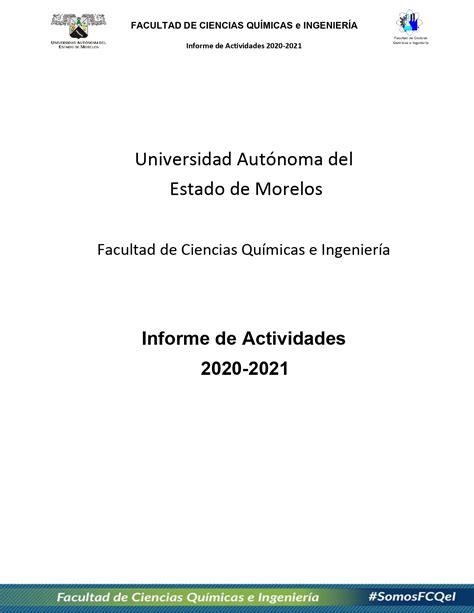 Informes Facultad De Ciencias Qu Micas E Ingenier A