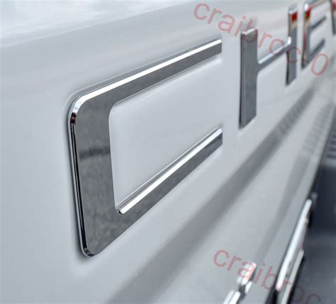 New Chrome Chevrolet Raised Tailgate Letters Decal For 2019 2023 Chevy