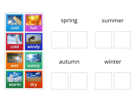 Seasons And Weather Ordenar Por Grupo