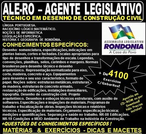 Apostila ALE RO AGENTE LEGISLATIVO TÉCNICO EM DESENHO DE CONSTRUÇÃO