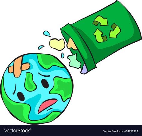 Trash On World Doodle Style Royalty Free Vector Image